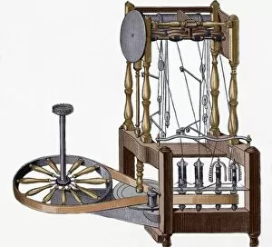 Arkwright Collection: Spinning-frame. Designed in 1767 by Richard Arkwright (1732