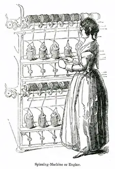 Threads Prints: Spinning machine or engine 1843