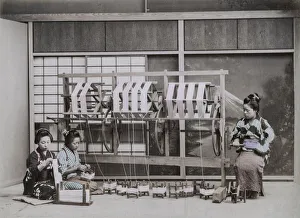 Threads Prints: Spinning silk threads, Japan