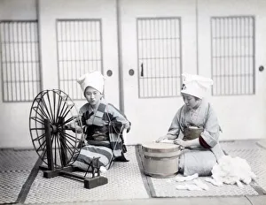 Spinning thread, Japan, c. 1880 s