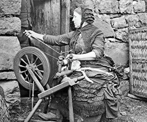 A spinning wheel, Scotland, Victorian period