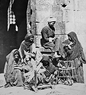 Egytian Prints: Spinning wool, Egypt, Victorian period