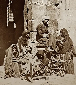 Spinning wool, Egypt, Victorian period