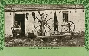 Homestead Gallery: Spinning wool for Irish Homespuns - Northern Ireland