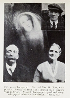 Spirit face in front of 4 men Spirit face in front of 4 men