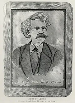 Spirit head and shoulders sketch of D. D. Home