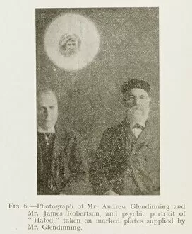 Coates Collection: Spiritualists with Spirit head floating above