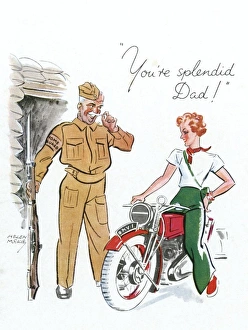 Images Dated 17th April 2012: You re Splendid Dad by Helen McKie - World War II