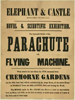 Mons Prints: The splendid model of the parachute or flying machine, with