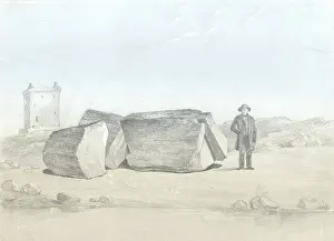 Ayrshire Prints: Split boulder on Little Cumbra, Western Isles