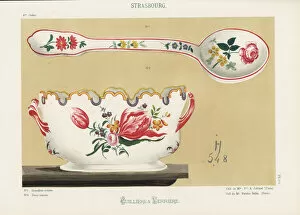 Spoon and dish from Strasbourg, 18th century