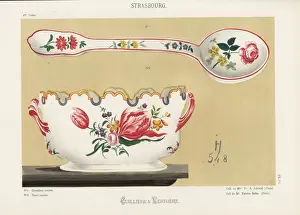 Generale Prints: Spoon and dish from Strasbourg, 18th century