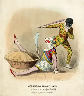 Harlequin Prints: Spooners Magic No. 21 - Harlequin reviving the Blue Pig
