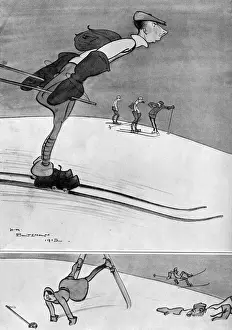 Accident Prints: Sporting with Winter Sports by H. M. Bateman - ski-ing