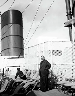 Sports Deck on the RMS Queen Mary, possibly 1920s