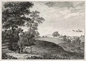 Awaits Prints: Sportsman and Dog
