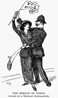 Militant Prints: The spread of the tango: the arrest of a militant suffragette