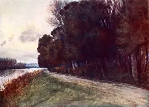 Arno Prints: Spring Evening on the Banks iof the River Arno, looking west