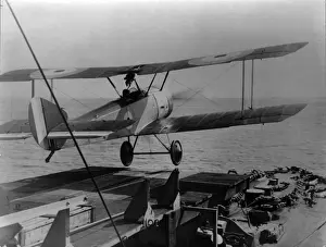 Sopwith Prints: Sqn Ldr Rutland flying a Sopwith Pup off HMS Yarmouth