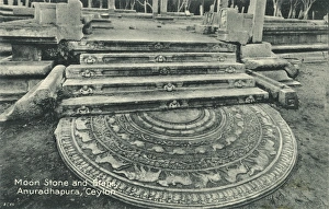 Anuradhapura Gallery: Sri Lanka - Moon Stone and Steps - Anuradhapura