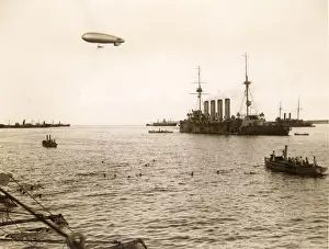 An SS airship over the harbour near the Dardanelles
