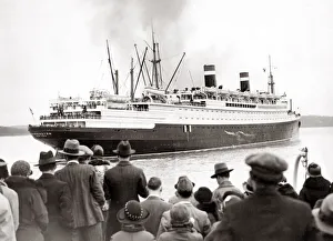 Pre War Prints: SS Washington, ocean liner on maiden voyage 1933
