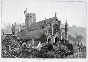 Romanesque Collection: St. Albans Abbey, Restored, Exterior