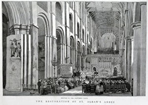 Albans Collection: St. Albans Abbey, Restored, Interior
