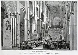 Romanesque Collection: St. Albans Abbey, Restored, Interior