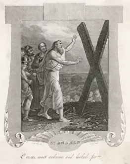 St Andrew Walking to the Saint Andrews Cross Print. Art Prints