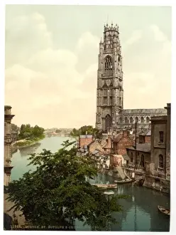 Botolphs Prints: St. Botolphs Church and river, Boston, England