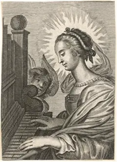 Cherub Prints: St Cecilia / Organ / Anon