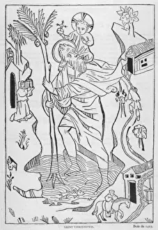 Wood Cut Prints: St Christopher / Woodcut