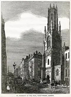 Dunstan Prints: St. Dunstan s, Fleet Street, London 1834