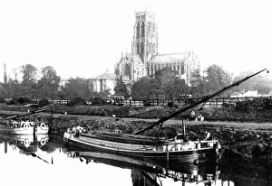 Doncaster Prints: St Georges Minster and Canal, Doncaster early 1900's