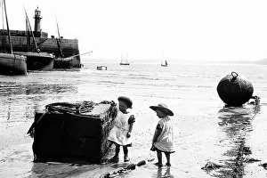 St. Ives Girls Playing on the Beach Victorian period