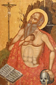 Deaths Collection: St. Jerome. First half of the 18th century. Byzantine Museum
