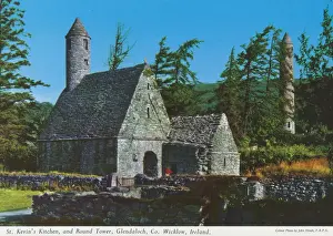Glendalough Prints: St Kevins Kitchen and Round Tower Glendalough, Co Wicklow