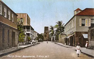 Indies Prints: St. Kitts, West Indies - Church Street, Basseterre