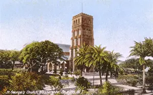 Nevis Prints: St. Kitts, West Indies - St. Georges Church, Basseterre