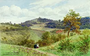 Guildford Prints: St Martha's Chapel, Guildford, Surrey, from Pewley Hill