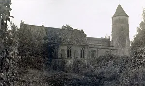 Oxon Prints: St Mary's Church, Cogges, viewed from the north, near Witney, Oxfordshire Date: 1930s