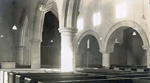 St Mary's Church, interior view looking NW across the nave, Charlbury, Oxfordshire Date: 1930s
