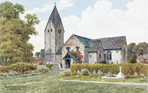 Worthing Prints: St Mary's parish church, Sompting, near Worthing, Sussex