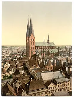 Lubeck Prints: St. Marys, from St. Peters Clock Tower, Lubeck, Germany