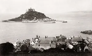 Marazion Prints: St. Michaels Mount, Marazion, Cornwall c. 1880 s