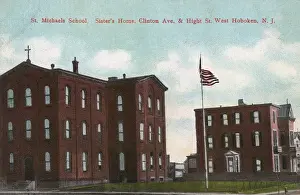 Flagpole Prints: St Michaels School, West Hoboken, New Jersey, USA
