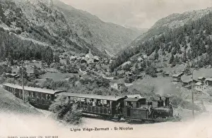 Zermatt Prints: St Nicholas - Compagnie du Chemin de Fer de Viege a Zermatt