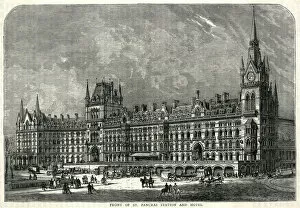 Pancras Collection: St Pancras Station and Hotel 1876