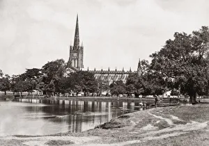 Kolkata Prints: St. Pauls Cathedral, Calcutta (Kolkata) India, c. 1880 s